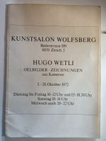 Kunstsalon Wolfsberg 1972 - Hugo Welti - Katalog