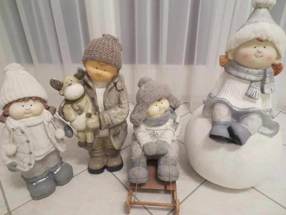 Preboun Aufbewahrungsbox Für Weihnachtsfiguren – Transparent, Für Bis Zu 4 Figuren (bis 40,6 Cm), 4 Stück, Grau