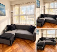 Canapé dangle en tissu gris anthracite 220x150cm