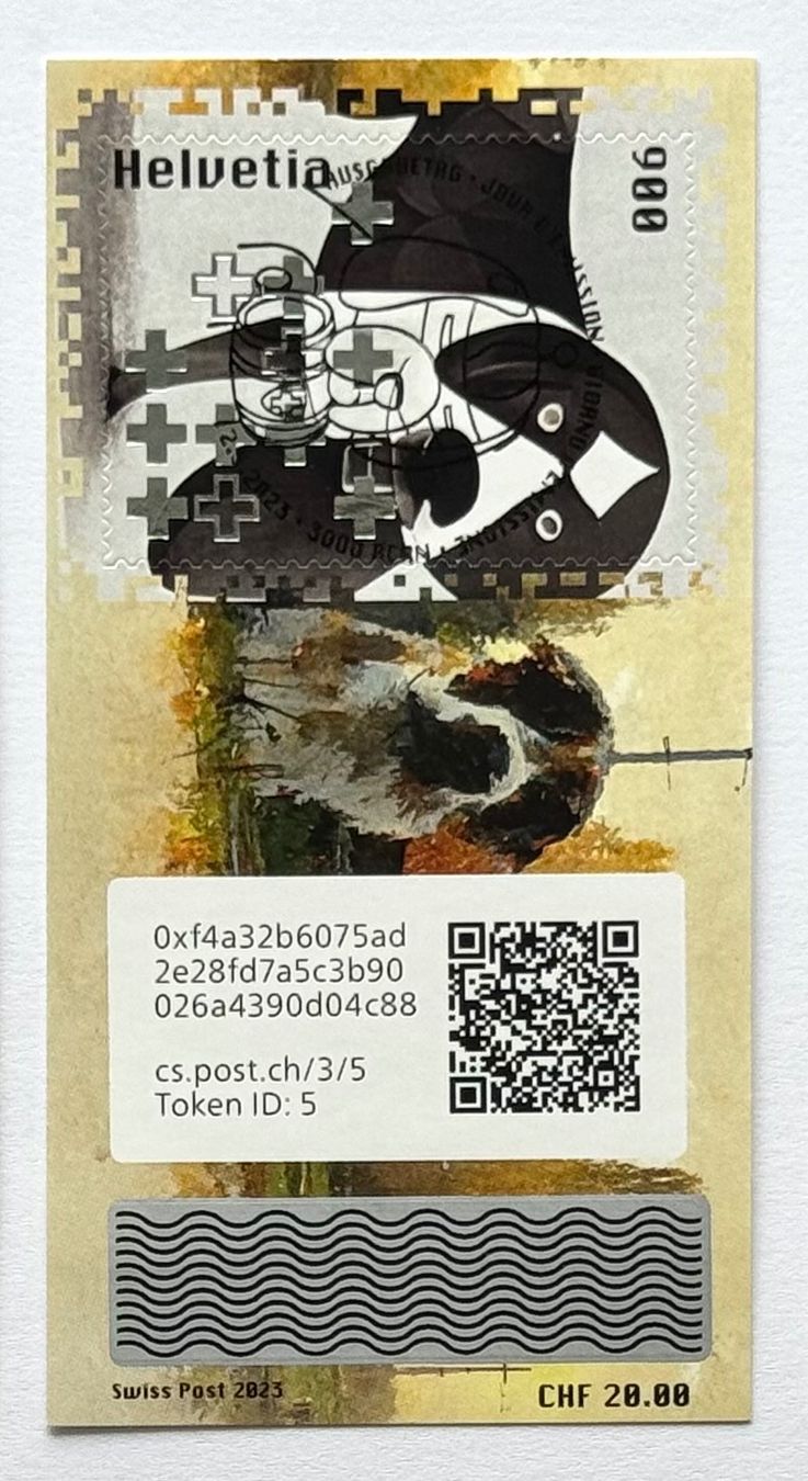 Timbri: Swiss Crypto Stamp 3.0 ID5 Berna mit Ersttagsstempel – Nuovo (secondo la descrizione) da Baar venduto da ricjon