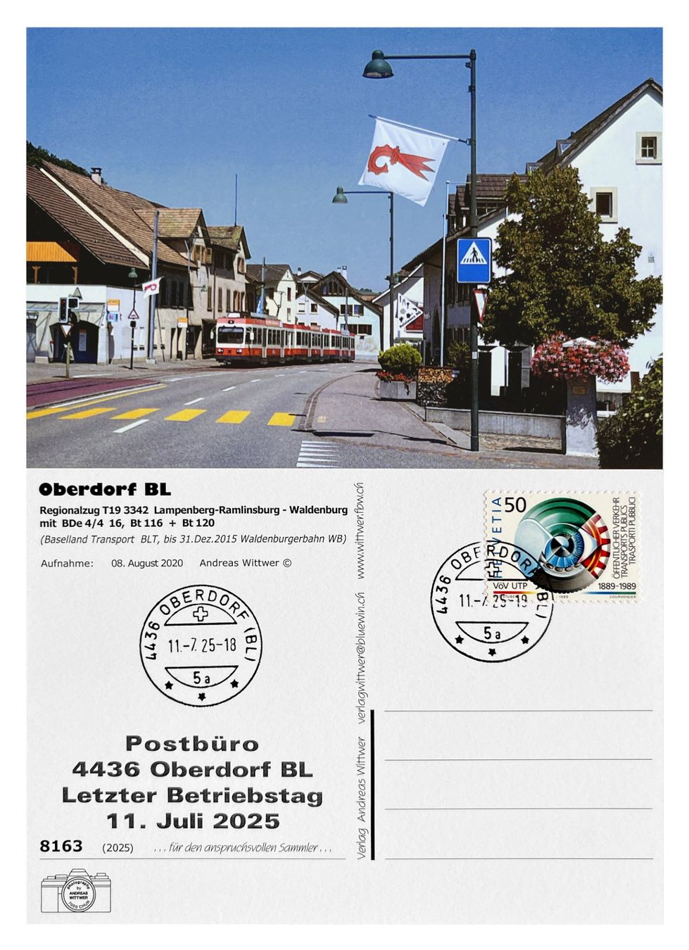 Cartoline postali: Oberdorf BL Baselland Basel Letzttag Post Bahn WB / BLT BDe – Nuovo (secondo la descrizione) da Bern venduto da AWiBe