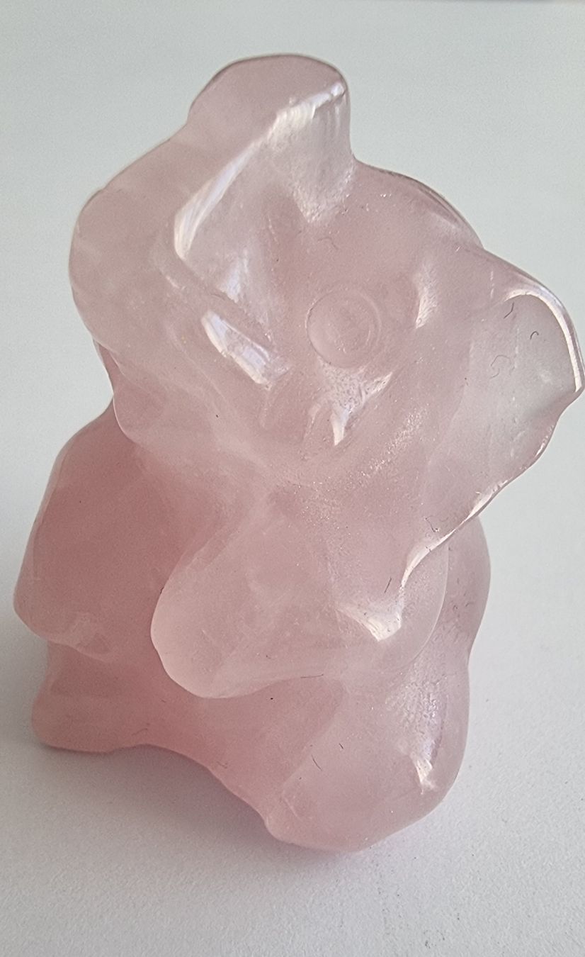 Statuette: Rosenquarz Elefant Statue Figur – Nuovo e nell'imballaggio originale da Menziken venduto da Mirager 2
