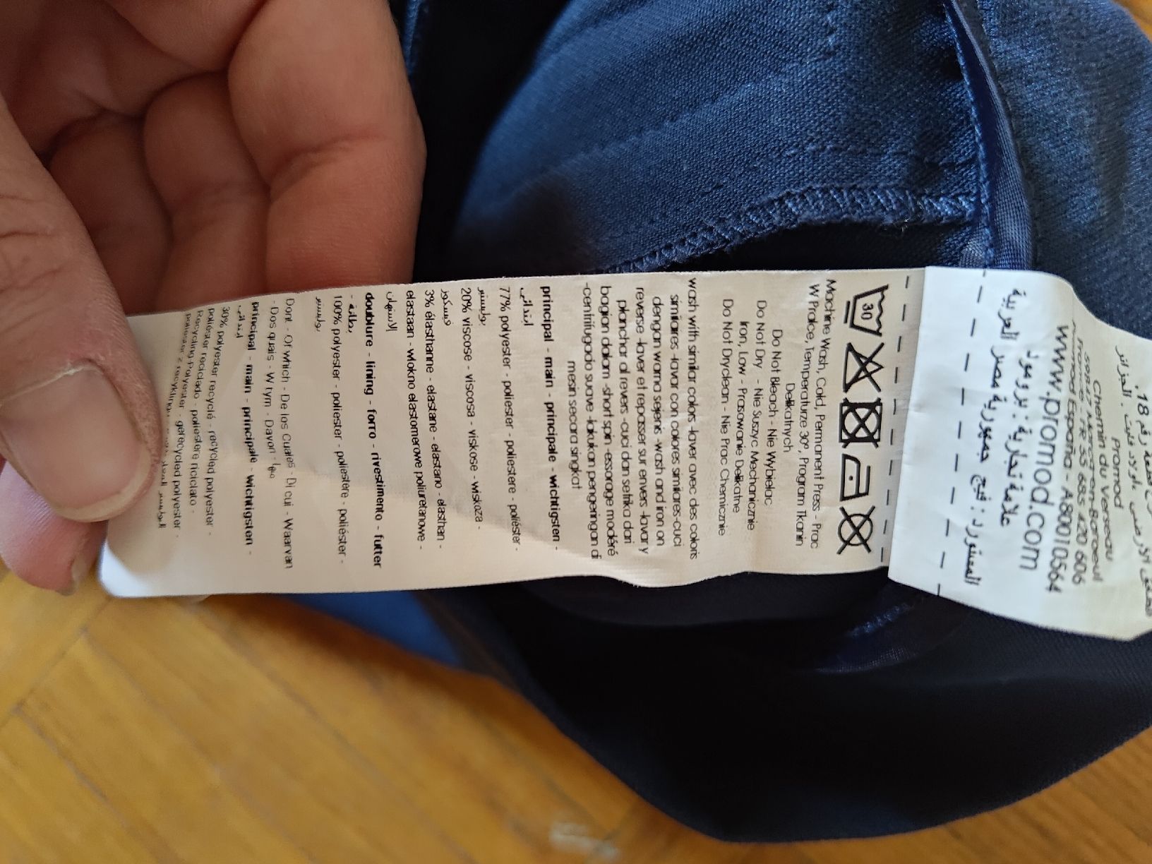 Promod Pantaloni: Pantalon Promod bleu taille 40 neuf – Nuovo (secondo la descrizione) da St-Pierre-Clages venduto da Romo_1955 6