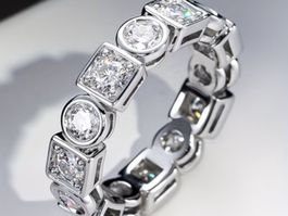 Luxus Elegante Gr: 19/9 Ring Memoire Farbe :  Silber