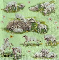 Serviette spring with lambs (1104) 3Stk.