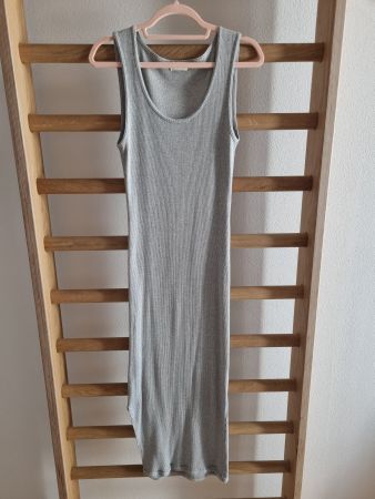 Rippkleid American Vintage, grau, Grösse S, mit Schlitz