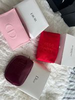 Dior Kosmetiktaschen Set – 2-teilig – Pink & Bordeauxrot