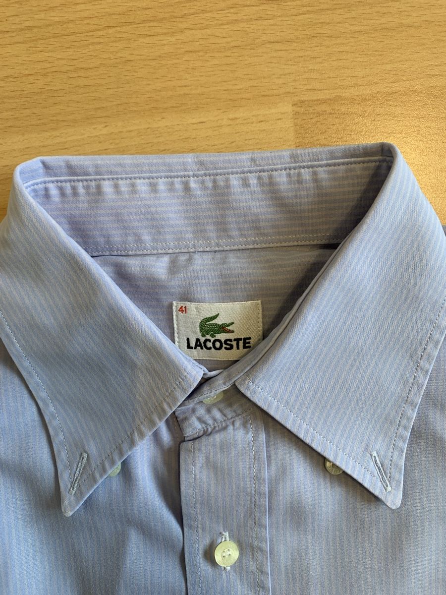 Lacoste Camicie: Chemise Lacoste rayée bleue/violet claire, taille 41 – Usato da Port venduto da granitod 2