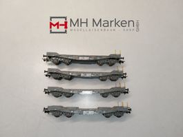 (4X) Liliput 257 52 SBB CFF FFS Tiefladewagen DC H0 mit OVP