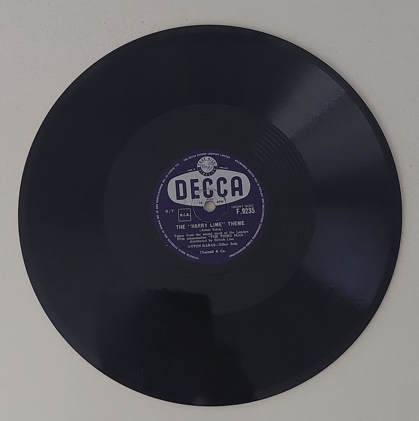 Dischi in vinile: DECCA Schellackplatte 'The Harry Lime' Theme – Usato da Uitikon Waldegg venduto da Boots15 1