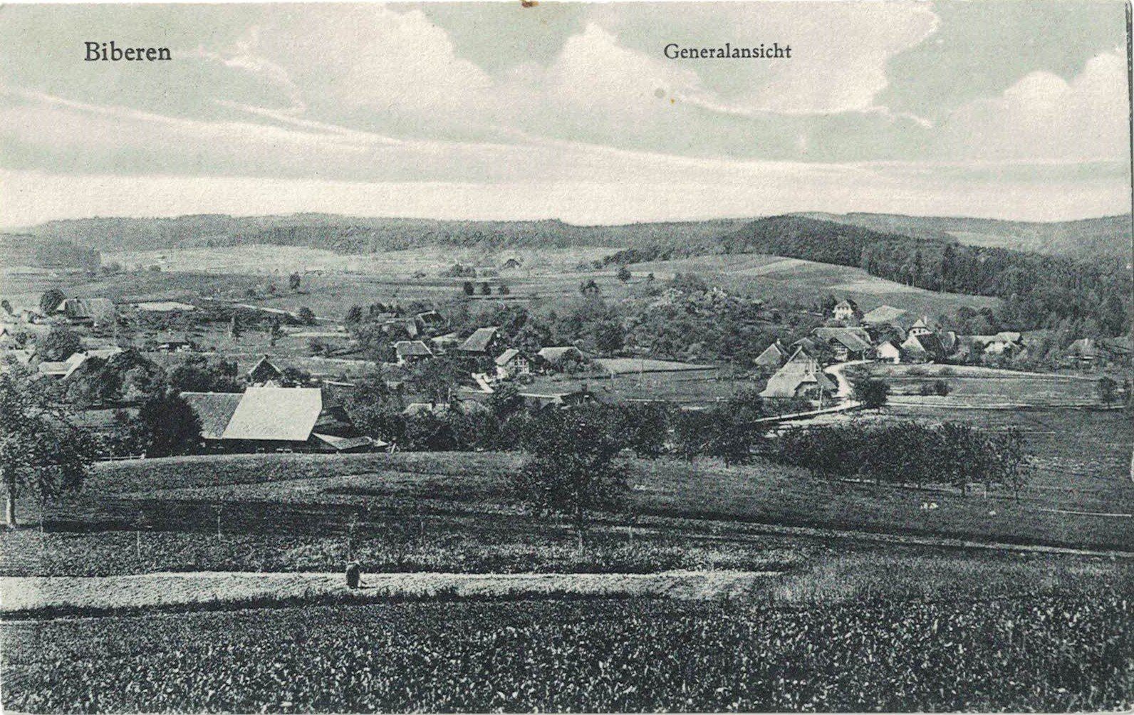 Cartoline postali: Ferenbalm BE Biberen Ortsansicht  Nr.520 ,  ca.1920 – Usato da Solothurn venduto da Bepposol