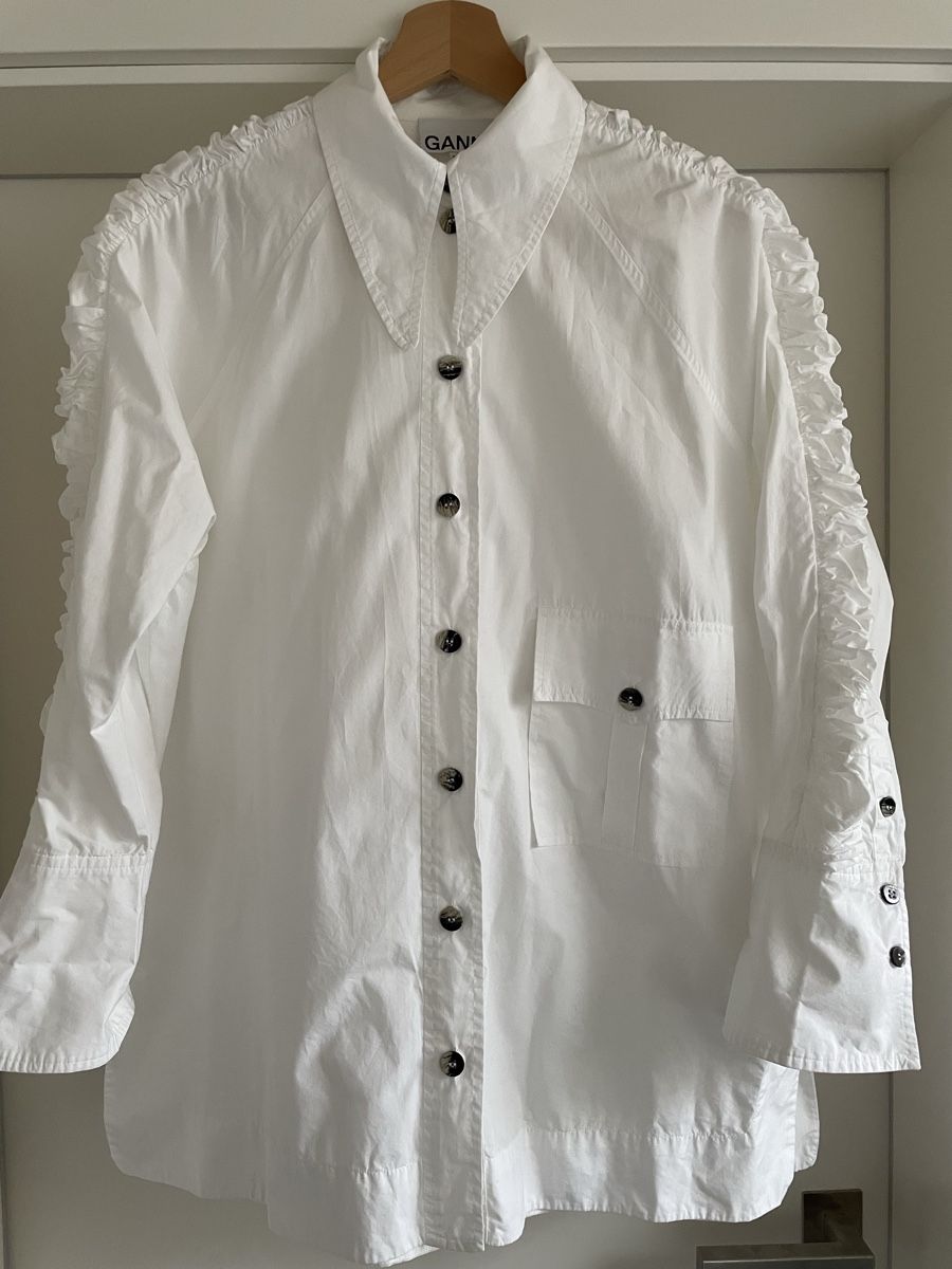 Ganni Camicette: Ganni Bluse, weiss – Usato da Widnau venduto da freipe