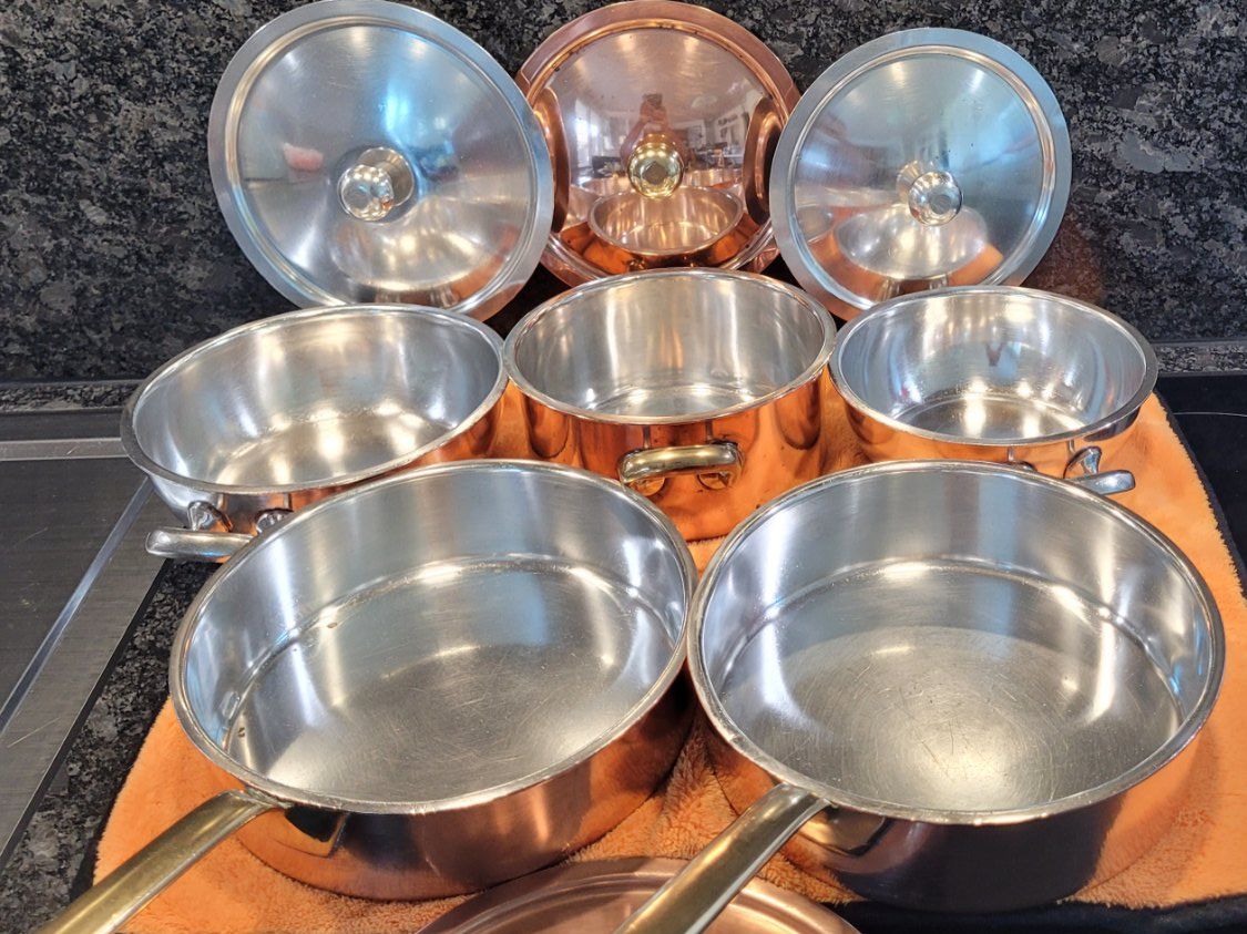 Padelle: SPRING-KUPFER SET 9-TEILIG AUS DER 1.GENERATION US DEN 40-ER – Usato da EMMETTEN venduto da pfi_cbg5 7