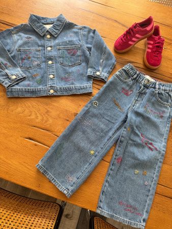 ZARA ❤️🐴🌵 Denim set veste & jeans brodés NEW! 104