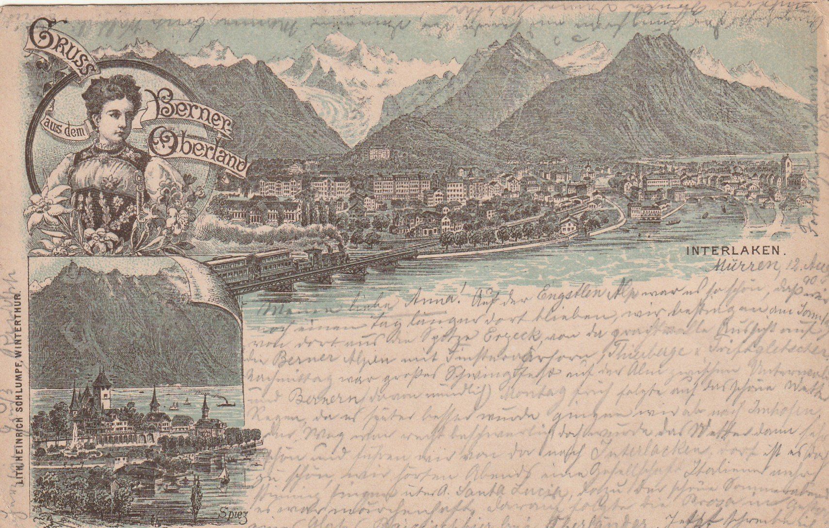 Ansichtskarten: Interlaken Litho – Gebraucht aus Rorschacherberg von fratovi2