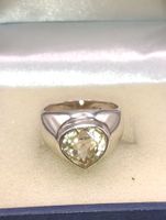 Vintage 925er Silber Ring mit Citrin Edelstein Top