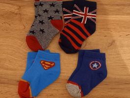 4er Set Socken Gr. 23/26 Superman UK Flagge 🌟 NEU