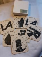 Vintage LA USA Glas/Getränkeuntersetzer 50er Jahre, NEU