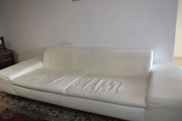 Ledersofa weiss dreiplätzig gebraucht