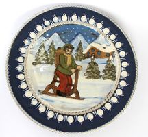 Keramikteller Winterlandschaft