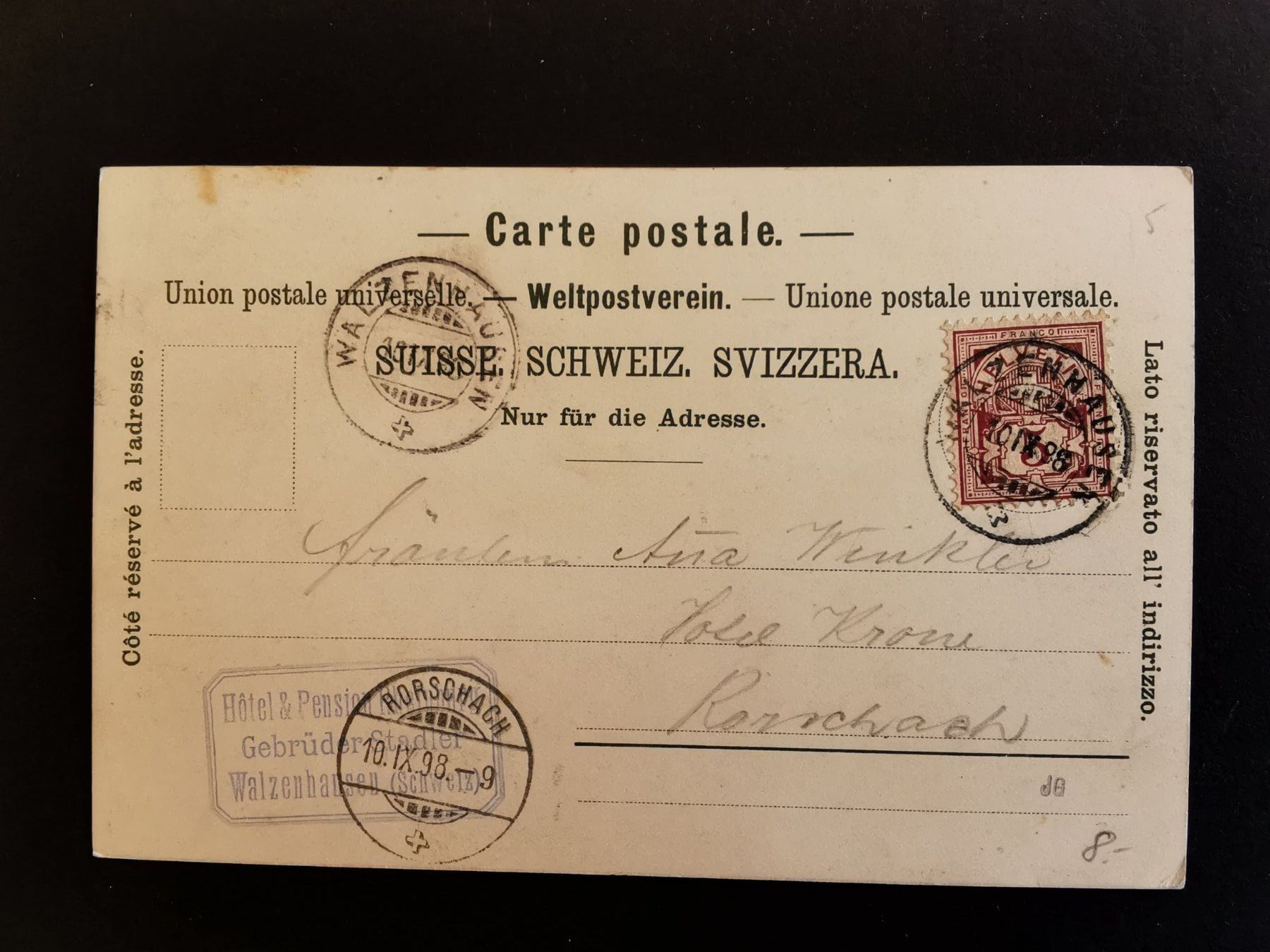 Cartoline postali: Walzenhausen  Ansichtskarte  1898  Ausserrhoden – Usato da Rheineck venduto da kat_7gld 1