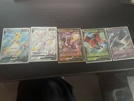 5 Pokemon V Karten Ampharos Grimmsnarl Ursifu Zustand gut