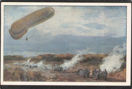 ^Fesselballon Künstlerkarte Hans Rudolf Schulze , gel. 1915
