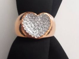 Swarovski Ring Herzform, rosé-gold, neuwertig, Grösse 52