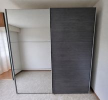 JUTZLER Schwebetürenschrank dunkelgrau mit Spiegel