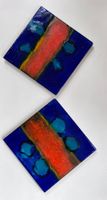 2x Vintage Mid-Century Untersetzer, 60er, Fat Lava