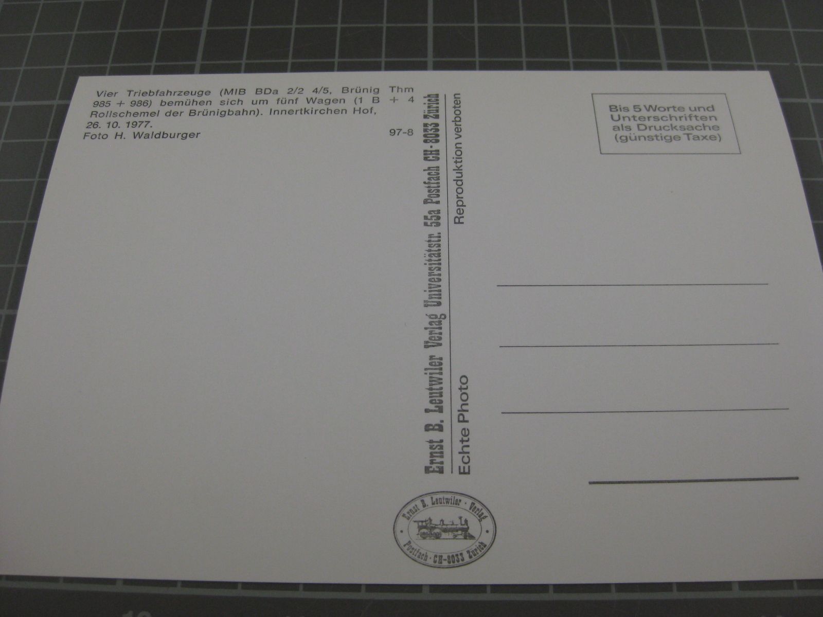 Cartoline postali: Innertkirchen mit Zug – Usato da Malters venduto da Marosko 1
