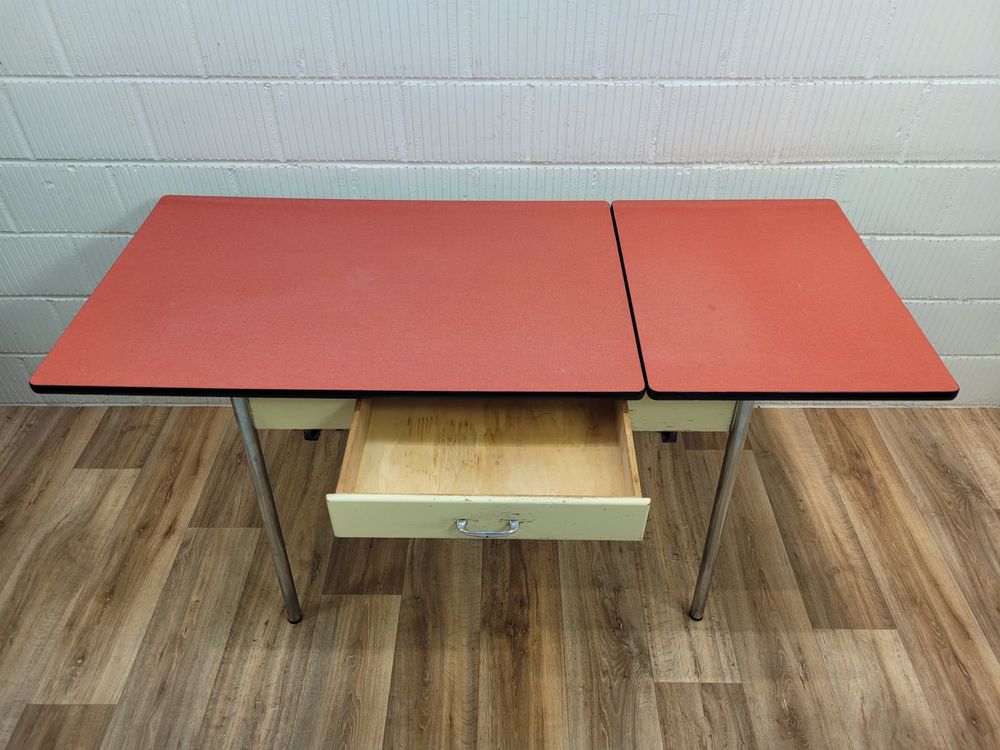 Table Pliante En Acier Inoxydable 120x60 Cm - Avec Tiroir - Pour Cuisine, Bureau Ou Extérieur