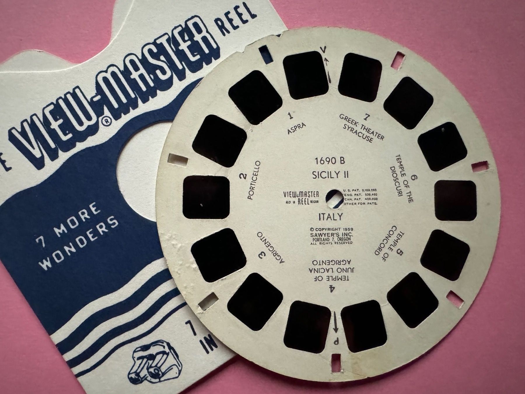 View-master Giocattoli: View-Master 3D: Nr. 1690 B SICILY II ITALY – Usato da Tegerfelden venduto da siebenmacky 2