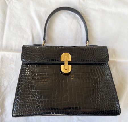 Atemberaubende, exklusive Vintage Krokodil Handtasche