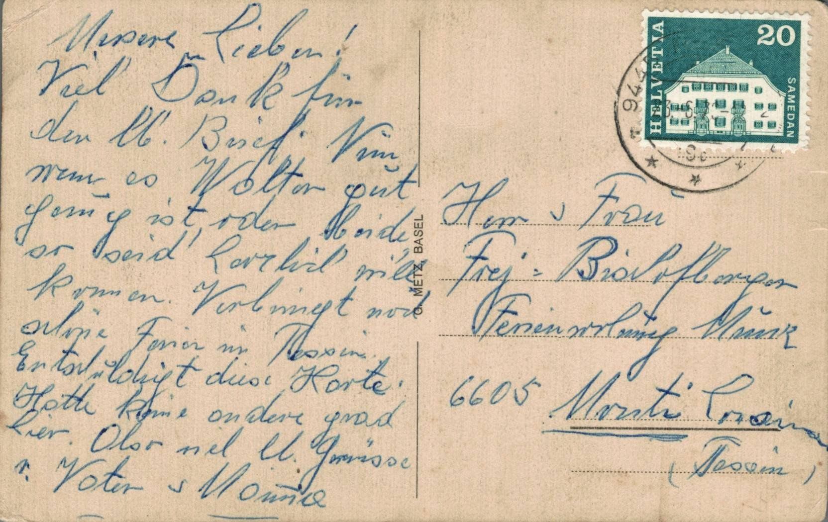 Cartoline postali: Alte Ansichtskarte Mariastein mit Stempel, 1973 – Usato da Luzern venduto da Kartenansicht 1