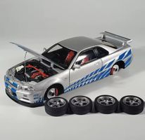 Nissan Skyline GTR R34, Superbe voiture Miniature Neuf! 1/18