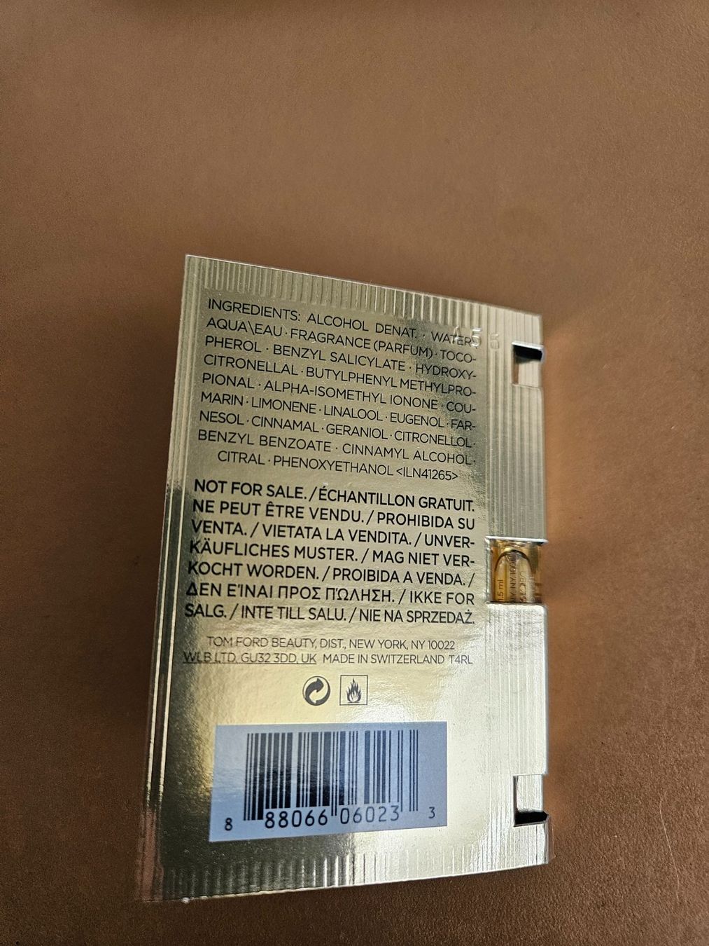 Tom Ford Profumi & Eau de Toilette: TOM FORD - NOIR - EXTREME - EAU DE PARFUM 1.5ML – Nuovo e nell'imballaggio originale da Aesch BL venduto da Chrutli1 1