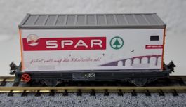 RhB Güterwagen mit Container Spar Migros Kato Spur N