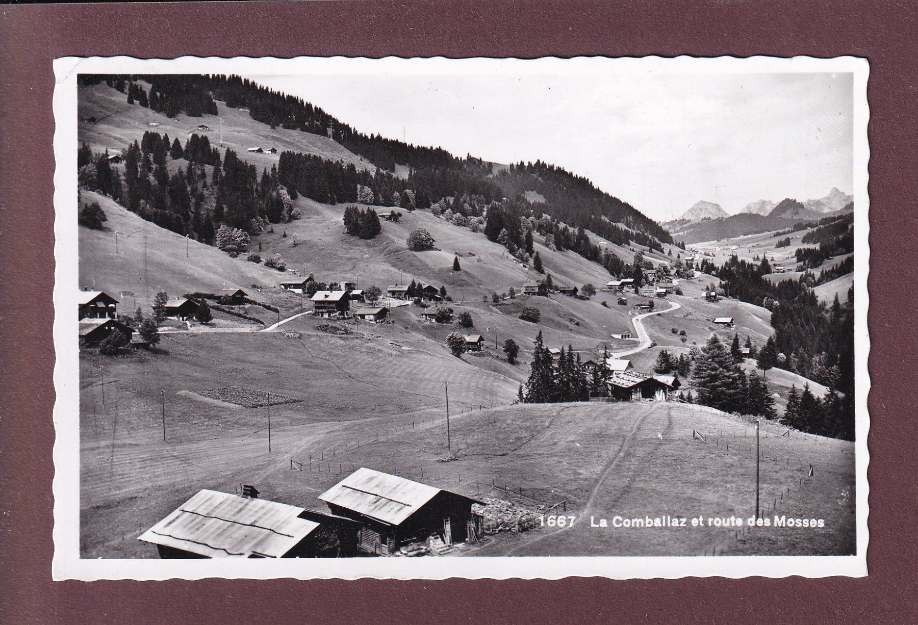 Cartoline postali: LA COMBALLAZ - Route des Mosses - 1958 – Usato da Pully venduto da nicecards