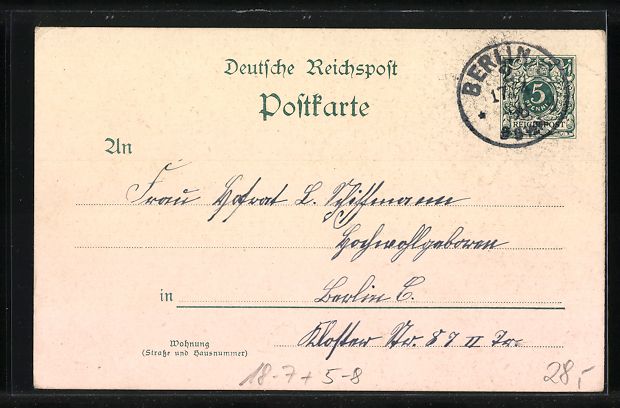 Cancelleria postale: Litho Berlin, Brandenburger Thor, Ganzsa – Usato da Berlin venduto da bartko-reher 1