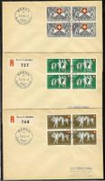 1951/B51-55 Viererblock-Serie a. 5 FDC gest.ET BERNA (15859)