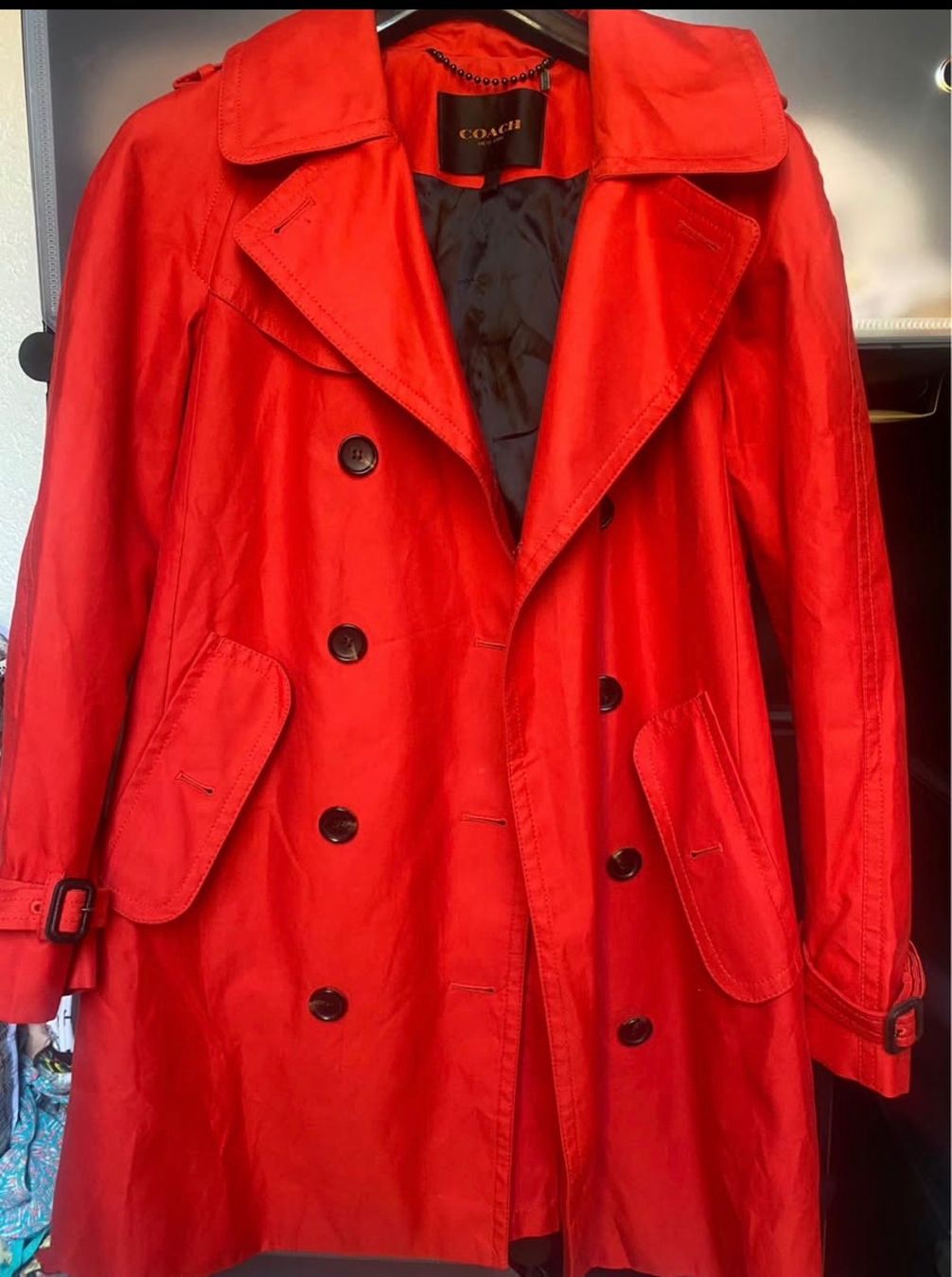 Cappotti: Coach Trench Coat Red Double Breasted – Usato da Herbligen venduto da T-esthetic 1