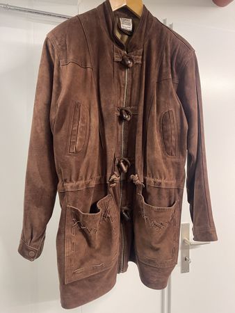 Funky Vintage 80/90er Damen-Unisex Leder KurzMantel