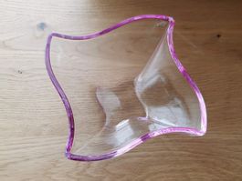 Villeroy&Boch Glasschale, Bonboniere, pinker Rand,