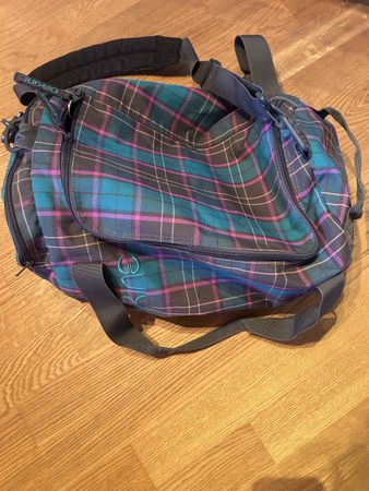 Sporttasche Dakine kariert blau pink gebrauchter Zustand