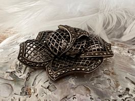 Brosche antik Blume Silber Jugendstil Art Deco 1910 / 1920