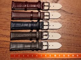 5 x 18mm Bracelet de montre en cuir