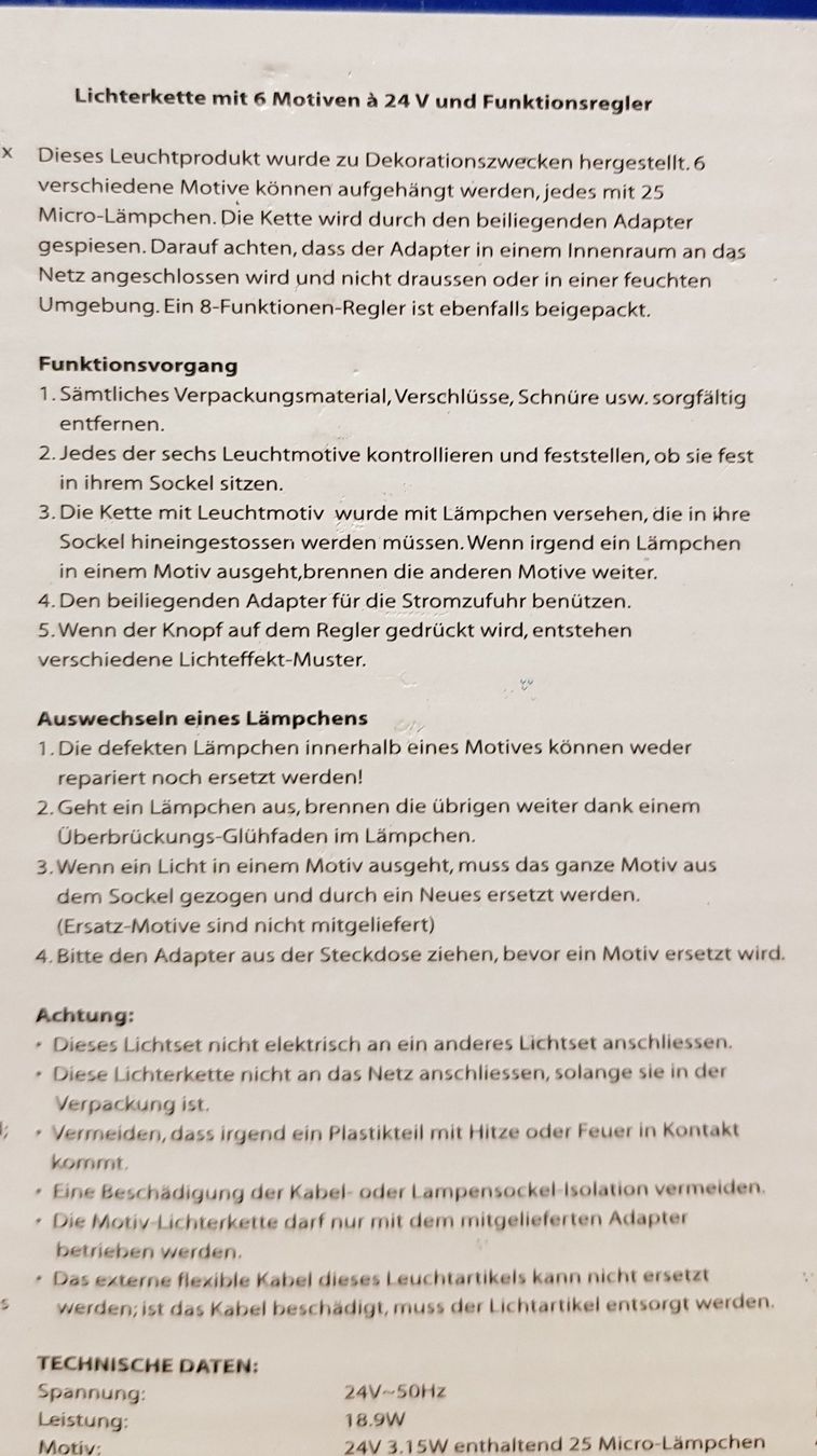 Alle Dekorationen: Weihnachtslichterkette mit 6 Motiven – Defekt aus Kirchberg SG von Bibsli 2