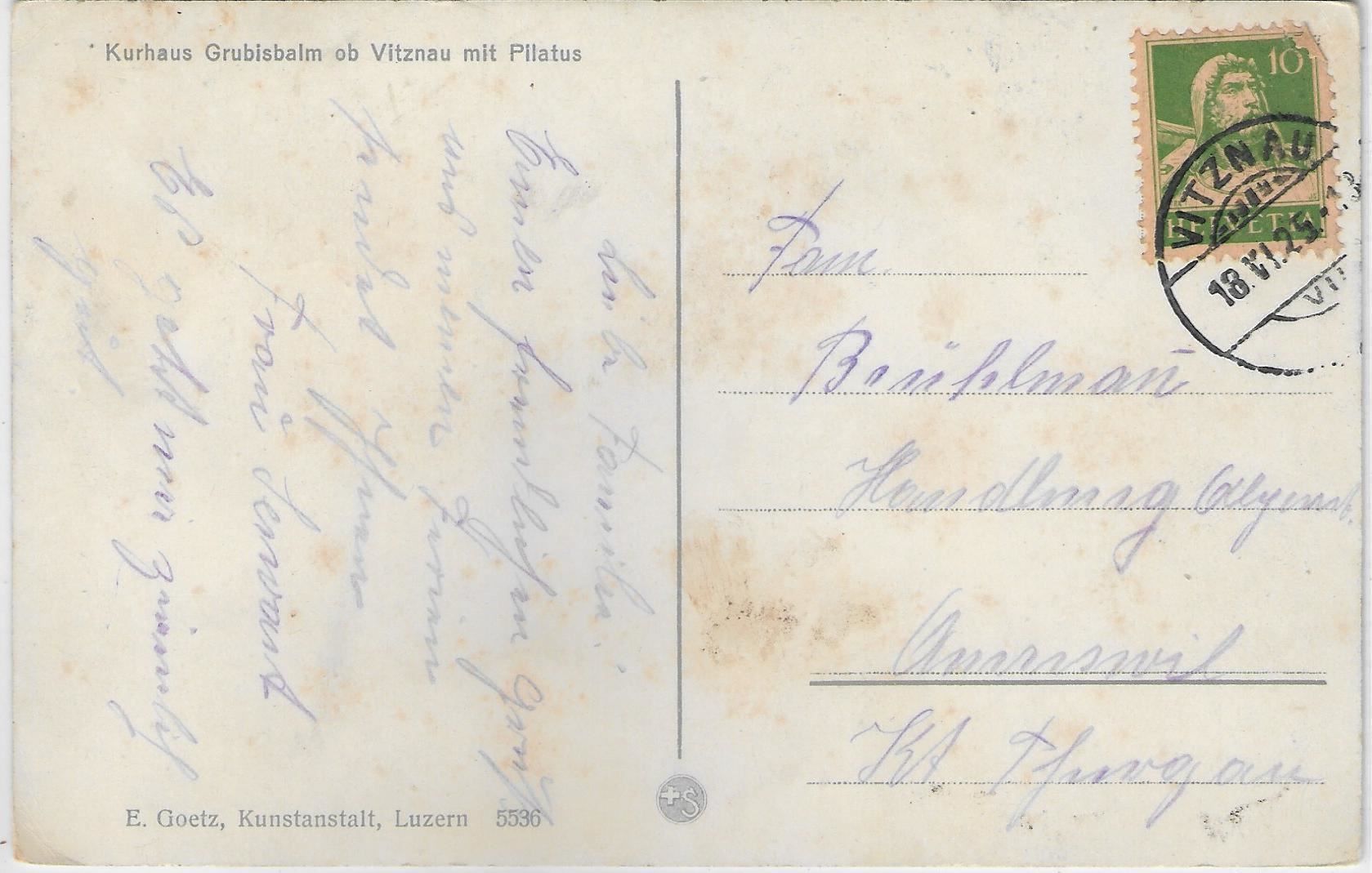 Cartoline postali: Kurhaus Grubisbalm ob Vitznau mit – Usato da Ettingen venduto da Kartenplanet 1