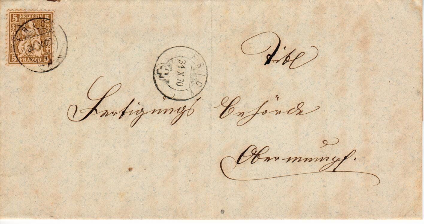 Tutti i francobolli: Brief, Frick 1870 - Obermumpf – Usato da Wolhusen venduto da Curver9